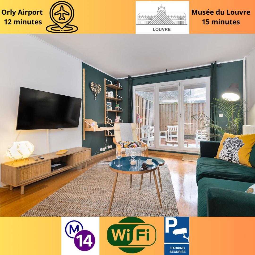 Cosy'N Paris - Parking Secure - Metro 14 - Wifi - Terrace - Premium Bedding Apartment Gentilly Exterior photo